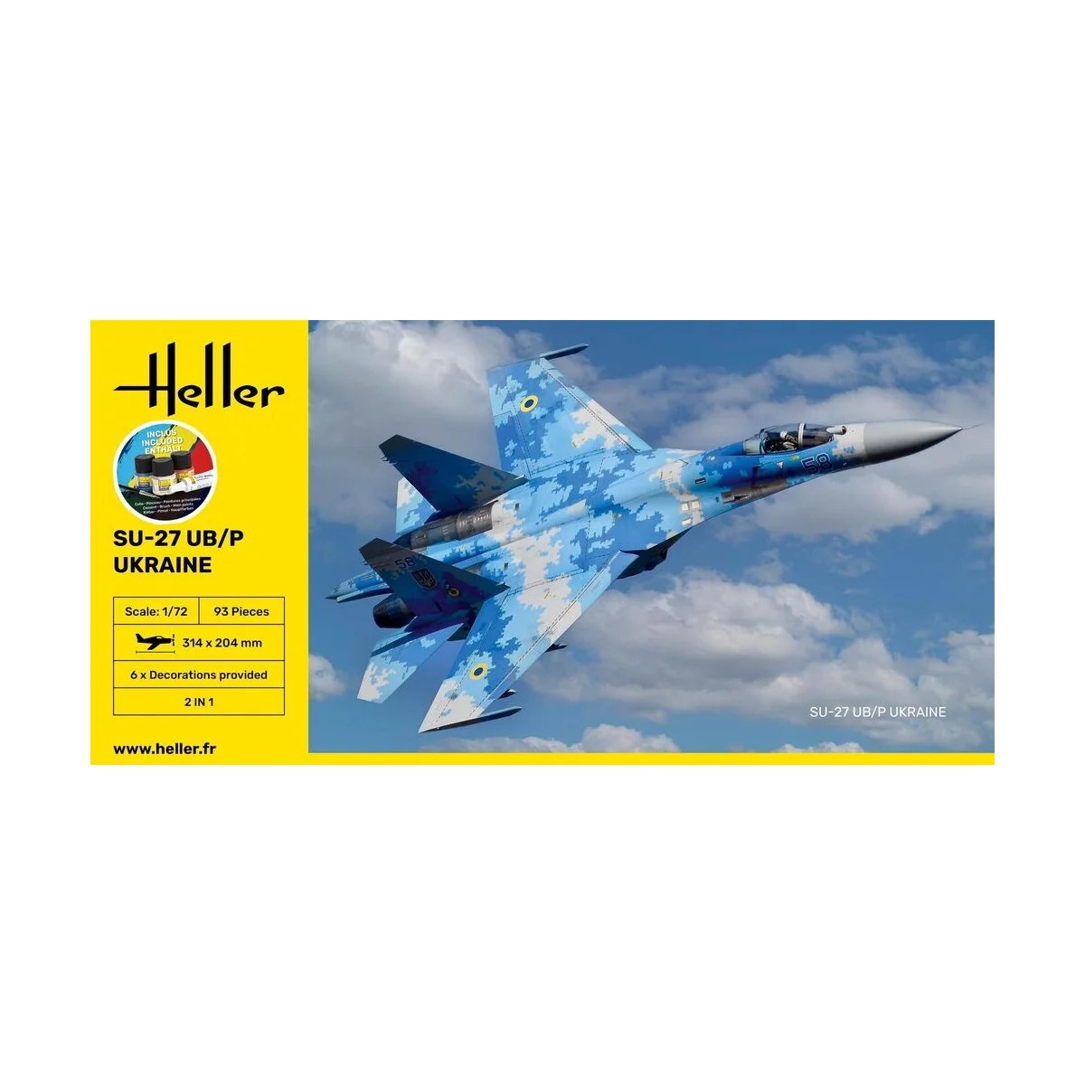 STARTER KIT SU-27 UB/P Ukraine, 1/72 - Heller 56371