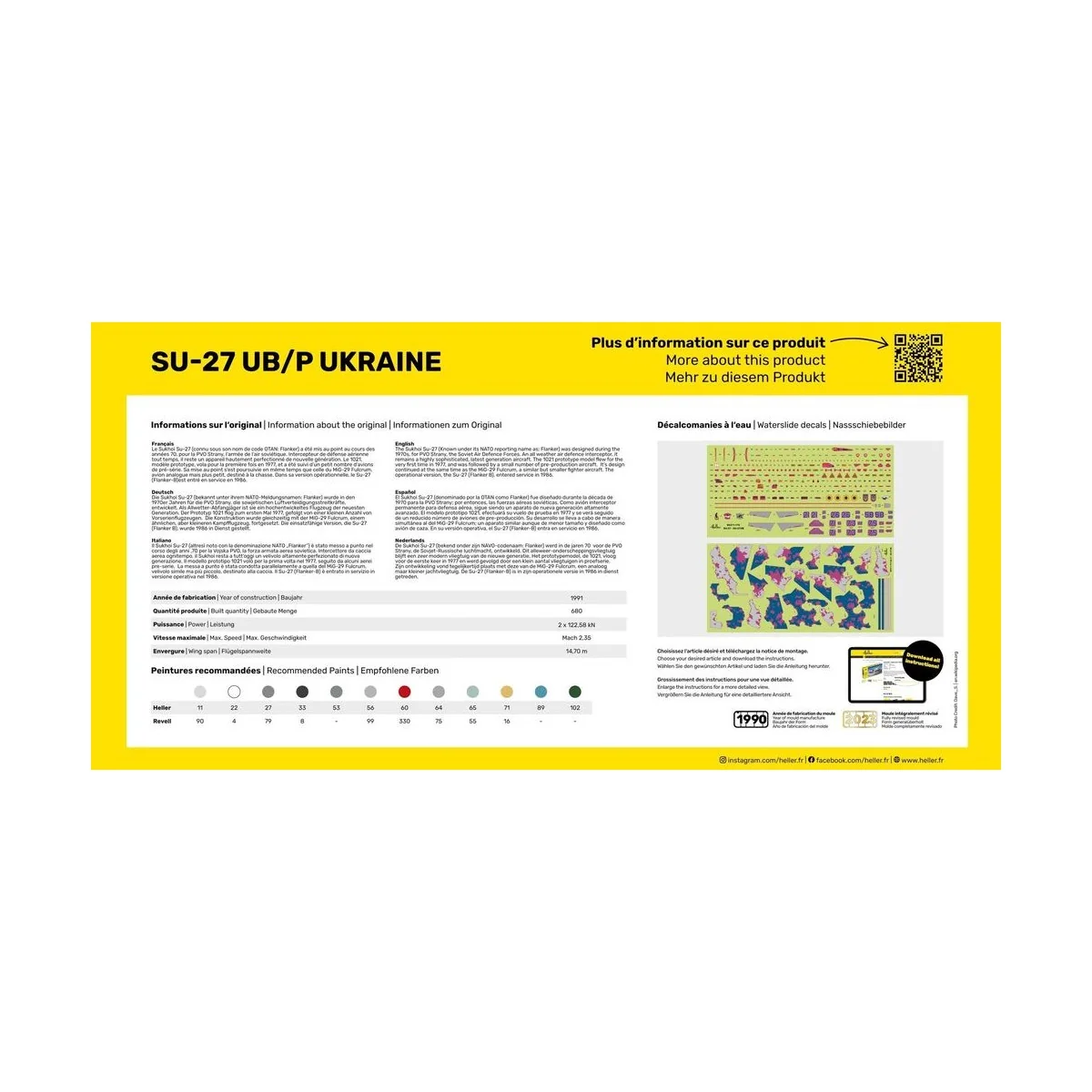 STARTER KIT SU-27 UB/P Ukraine, 1/72 - Heller 56371