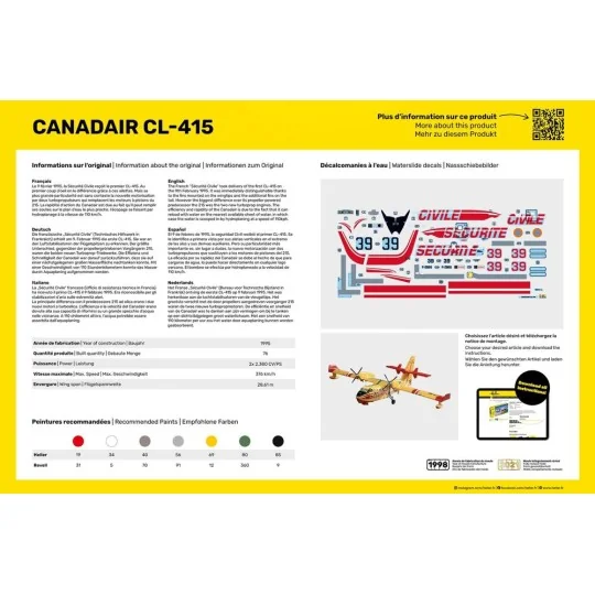 STARTER KIT Canadair CL-415, 1/72 - Heller 56370