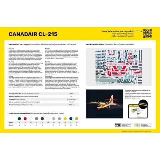 STARTER KIT Canadair CL-215, 1/72 - Heller 56373
