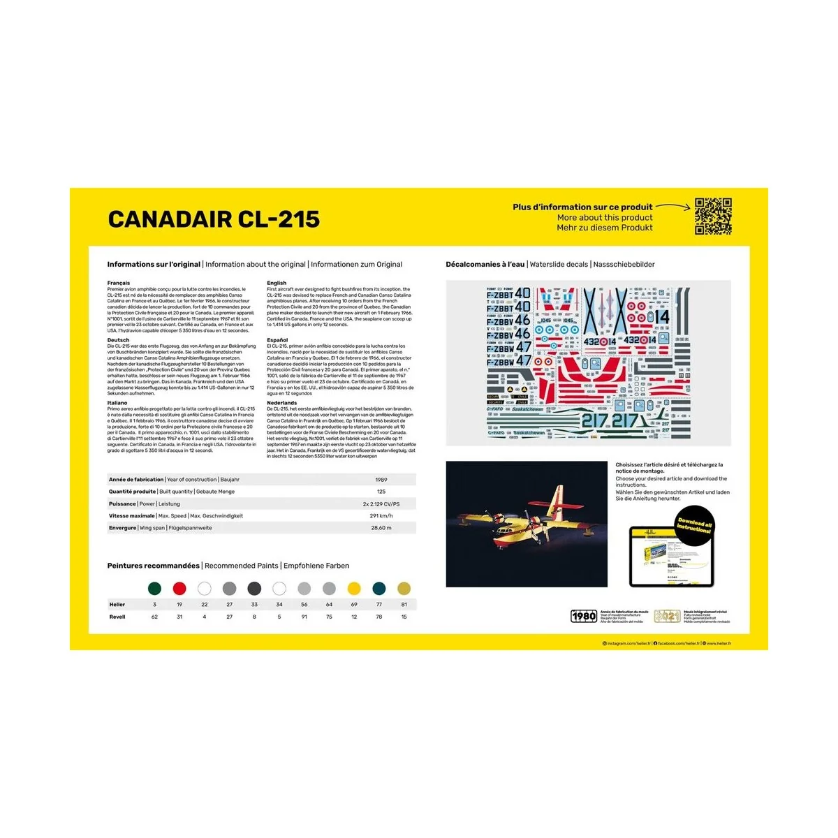 STARTER KIT Canadair CL-215, 1/72 - Heller 56373