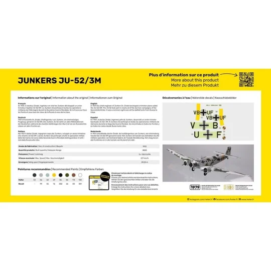 STARTER KIT Ju-52/3m, 1/72 - Heller 56380