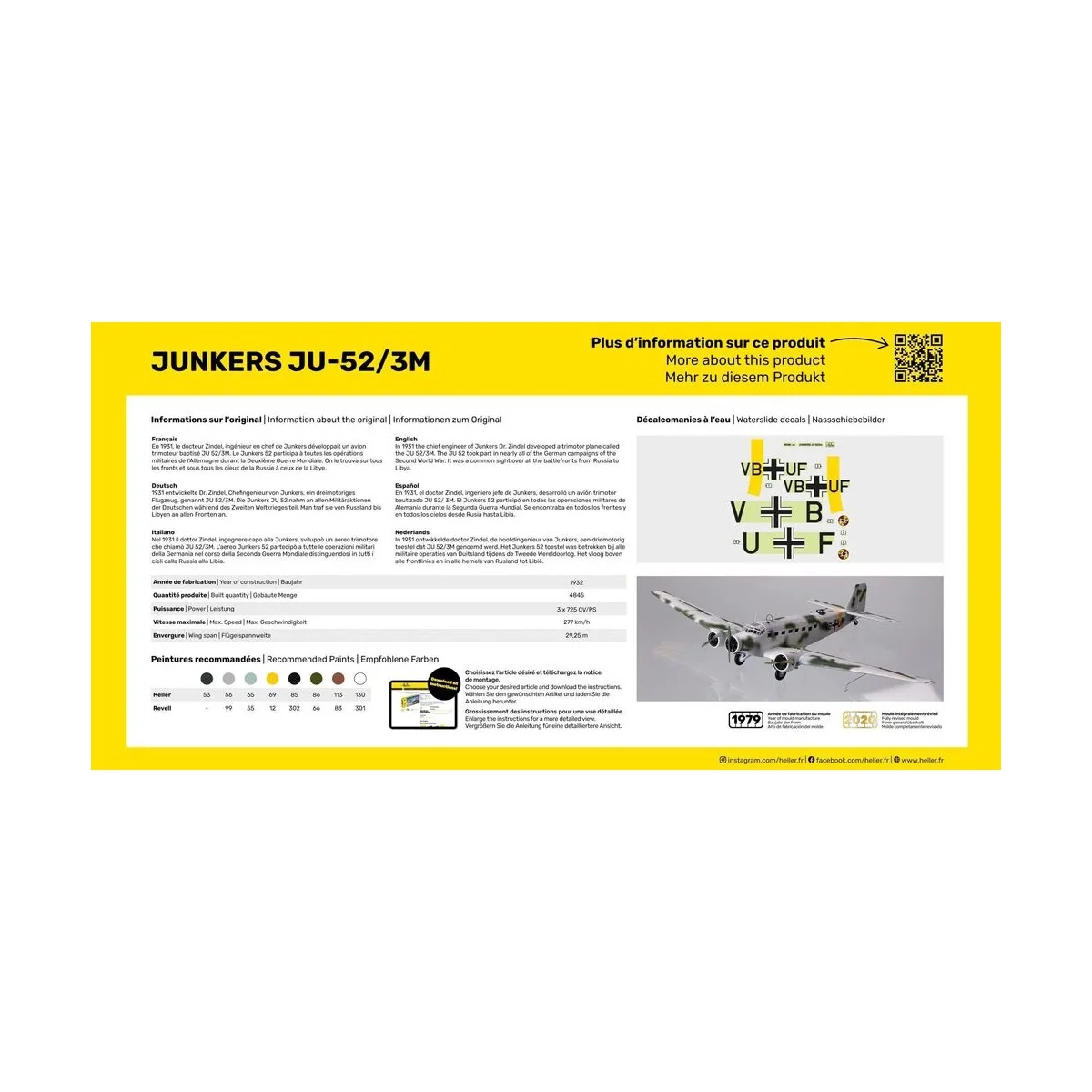 STARTER KIT Ju-52/3m, 1/72 - Heller 56380