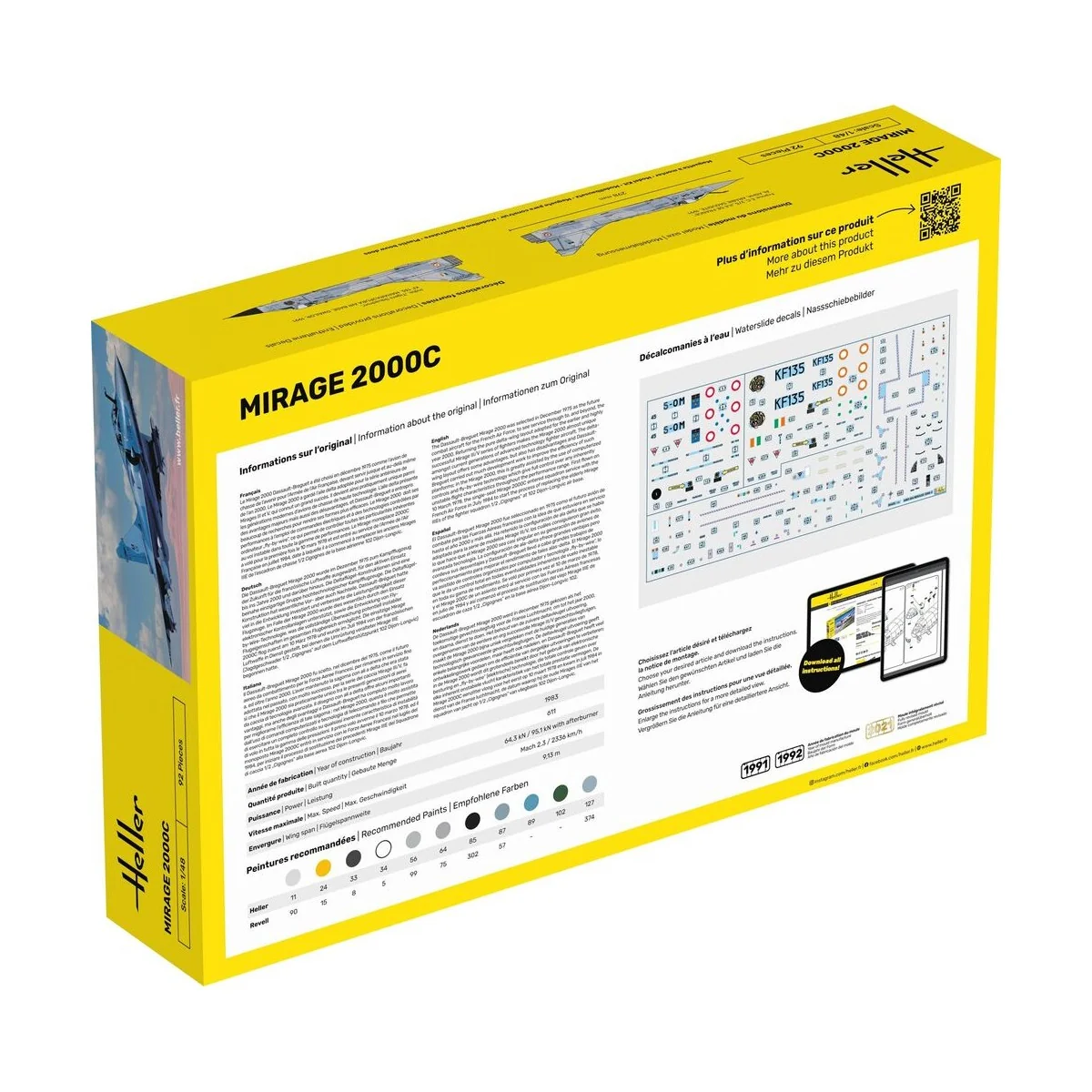 STARTER KIT Mirage 2000 C, 1/48 - Heller 56426