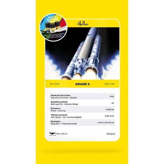STARTER KIT Ariane 5, 1/125 - Heller 56441
