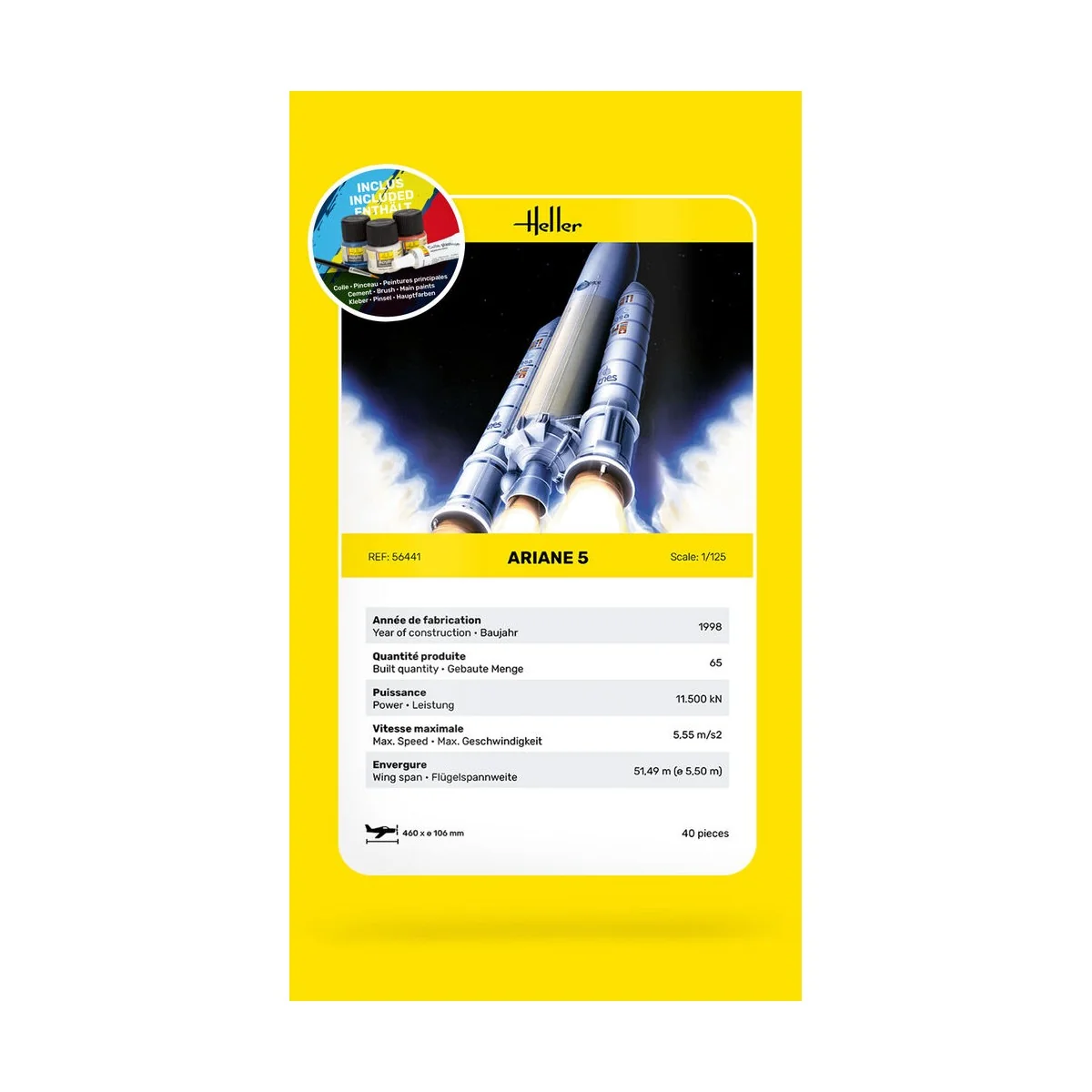 STARTER KIT Ariane 5, 1/125 - Heller 56441