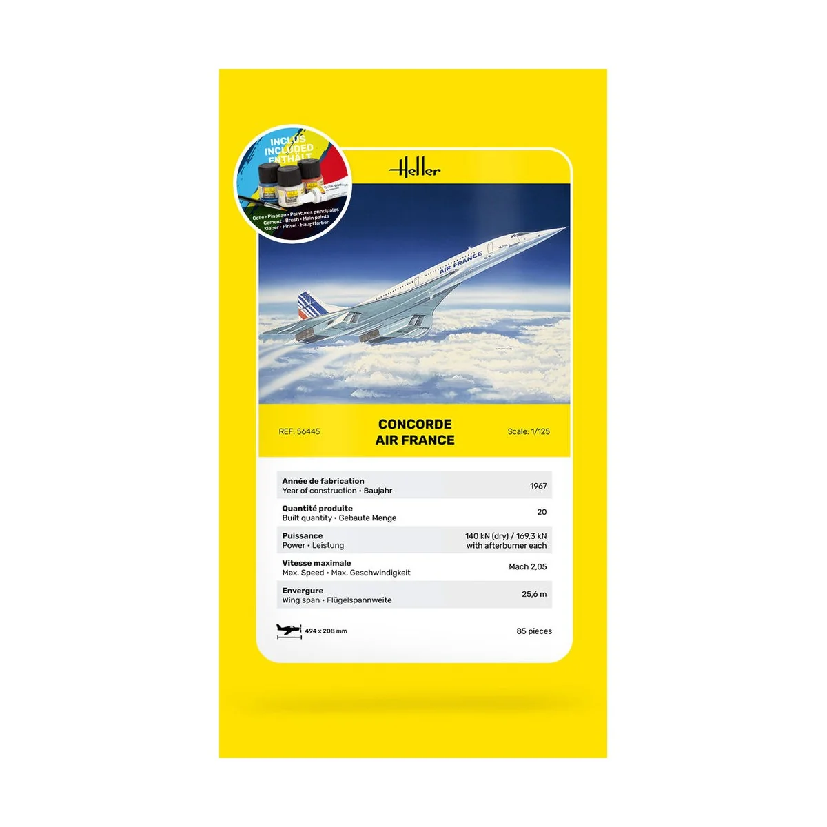 STARTER KIT Concorde AF, 1/125 - Heller 56445