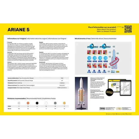 STARTER KIT Ariane 5, 1/125 - Heller 56441