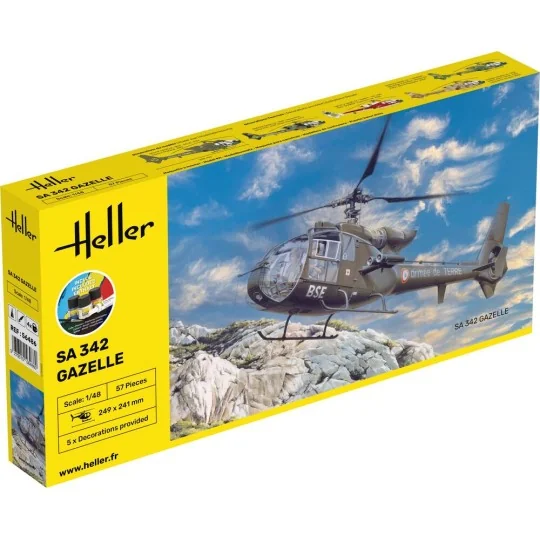 STARTER KIT SA 342 Gazelle, 1/48 - Heller 56486