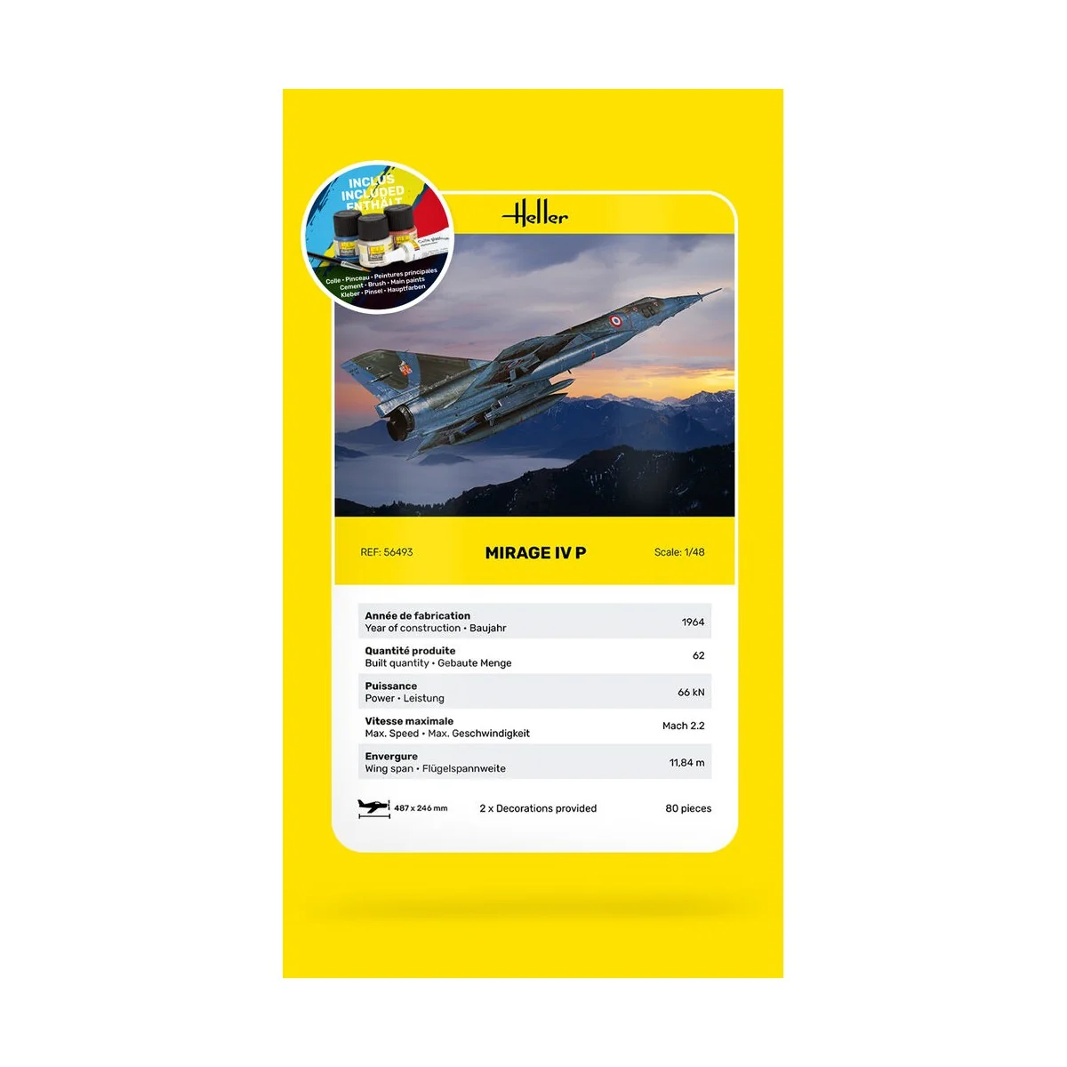 STARTER KIT Mirage IV P, 1/48 - Heller 56493