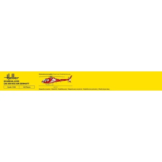 STARTER KIT Ecureuil H125 (AS 350 B3) Air Zermatt, 1/48 - Heller 56490