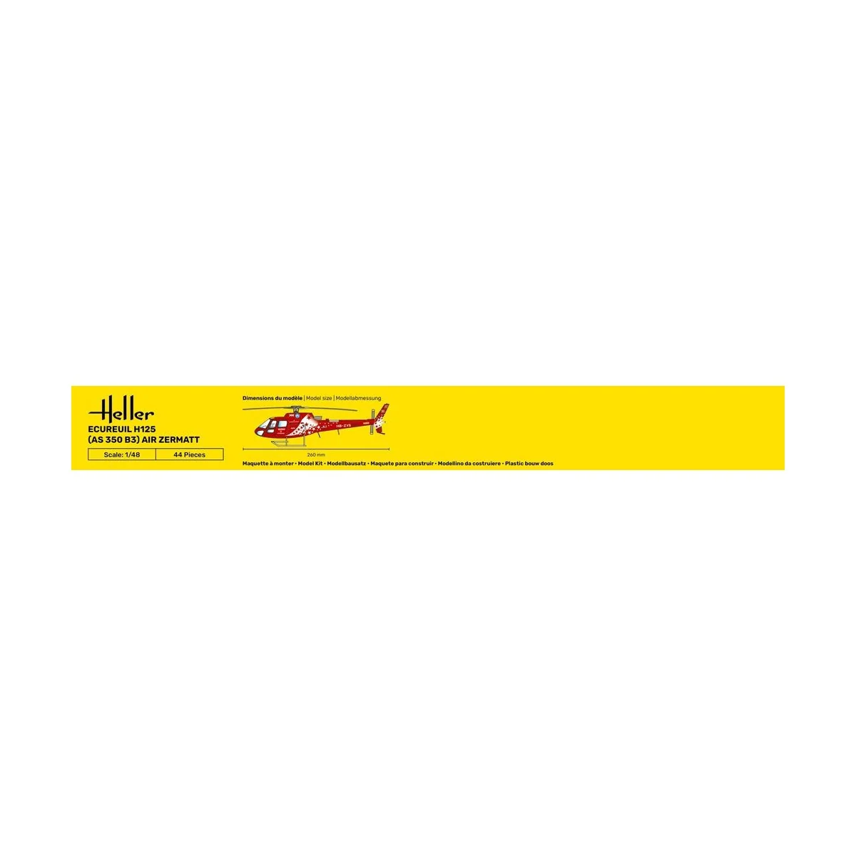 STARTER KIT Ecureuil H125 (AS 350 B3) Air Zermatt, 1/48 - Heller 56490