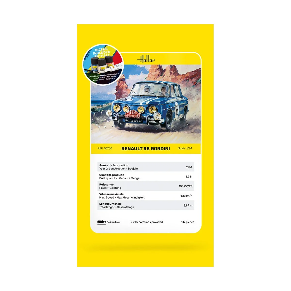 STARTER KIT Renault R8 Gordini, 1/24 - Heller 56700