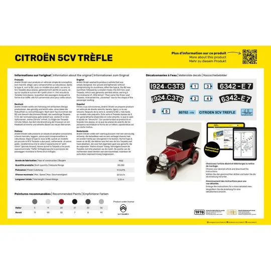 STARTER KIT Citroen Trefle, 1/24 - Heller 56702