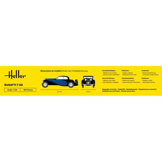 STARTER KIT Bugatti T 50, 1/24 - Heller 56706