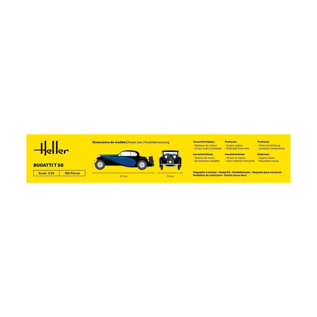 STARTER KIT Bugatti T 50, 1/24 - Heller 56706