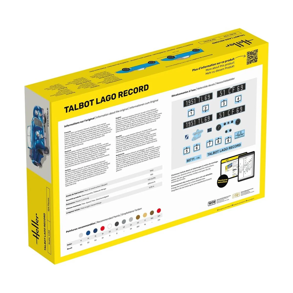 STARTER KIT Talbot Lago Record, 1/24 - Heller 56711