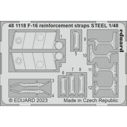 F-16 reinforcement straps STEEL 1/48 KINETIC, 1/48 - Eduard Accesso...