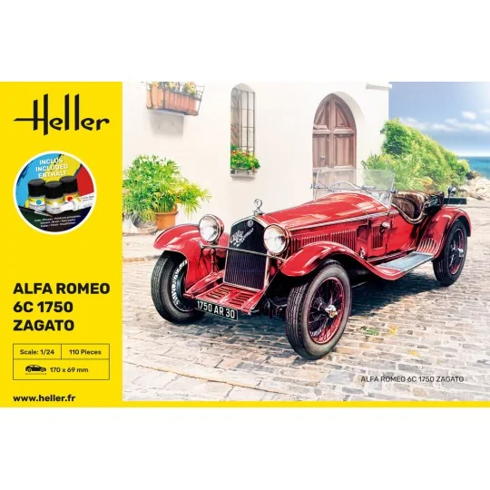 STARTER KIT Alfa Romeo 6C 1750 Zagato, 1/24 - Heller 56715