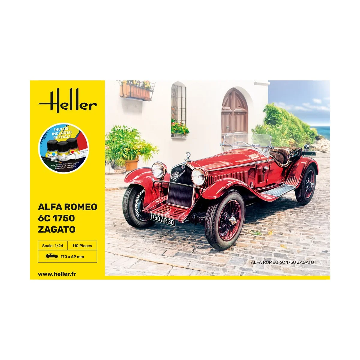 STARTER KIT Alfa Romeo 6C 1750 Zagato, 1/24 - Heller 56715