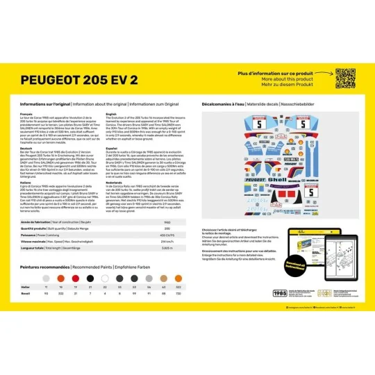 STARTER KIT Peugeot 205 EV 2, 1/24 - Heller 56716