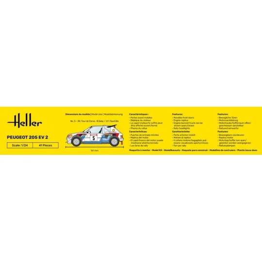 STARTER KIT Peugeot 205 EV 2, 1/24 - Heller 56716