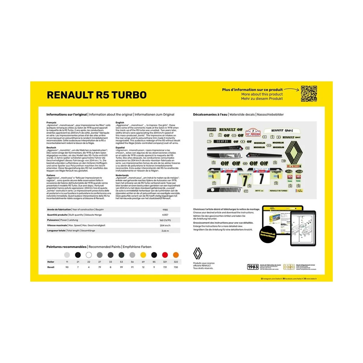 STARTER KIT Renault R5 Turbo, 1/24 - Heller 56717