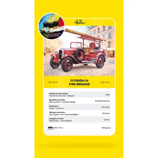 STARTER KIT Citroen C4 Fire Brigade, 1/24 - Heller 56733