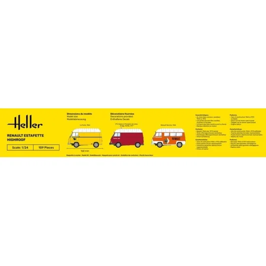 STARTER KIT Renault Estafette Highroof, 1/24 - Heller 56740