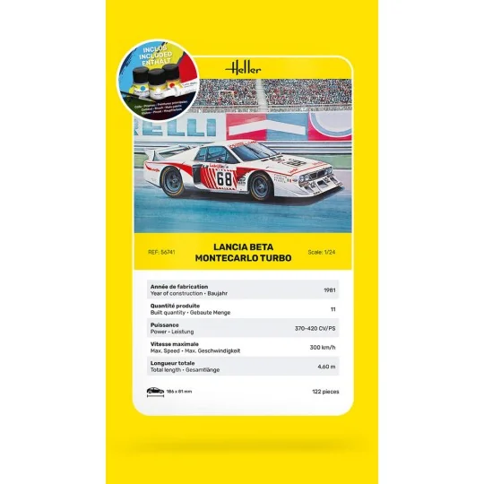 STARTER KIT Lancia Beta Montecarlo Turbo, 1/24 - Heller 56741