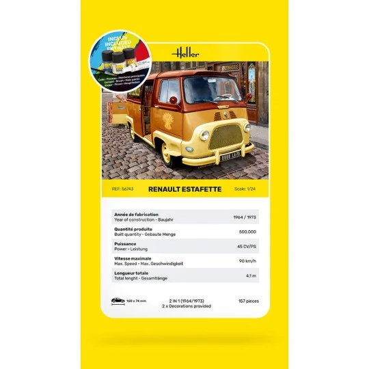 STARTER KIT Renault Estafette, 1/24 - Heller 56743
