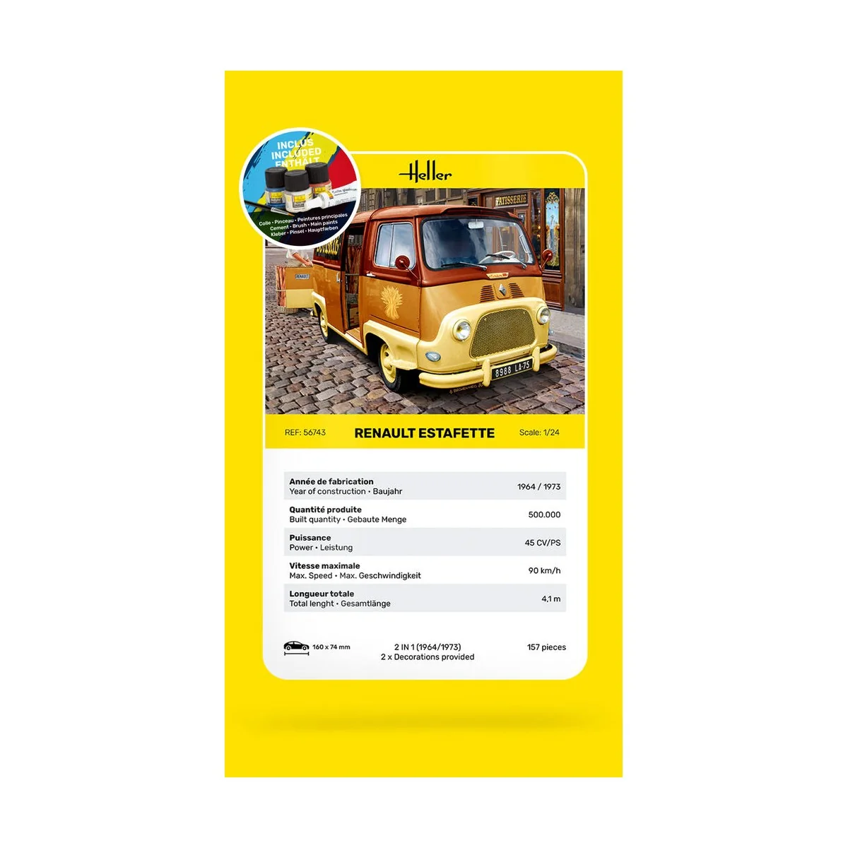 STARTER KIT Renault Estafette, 1/24 - Heller 56743