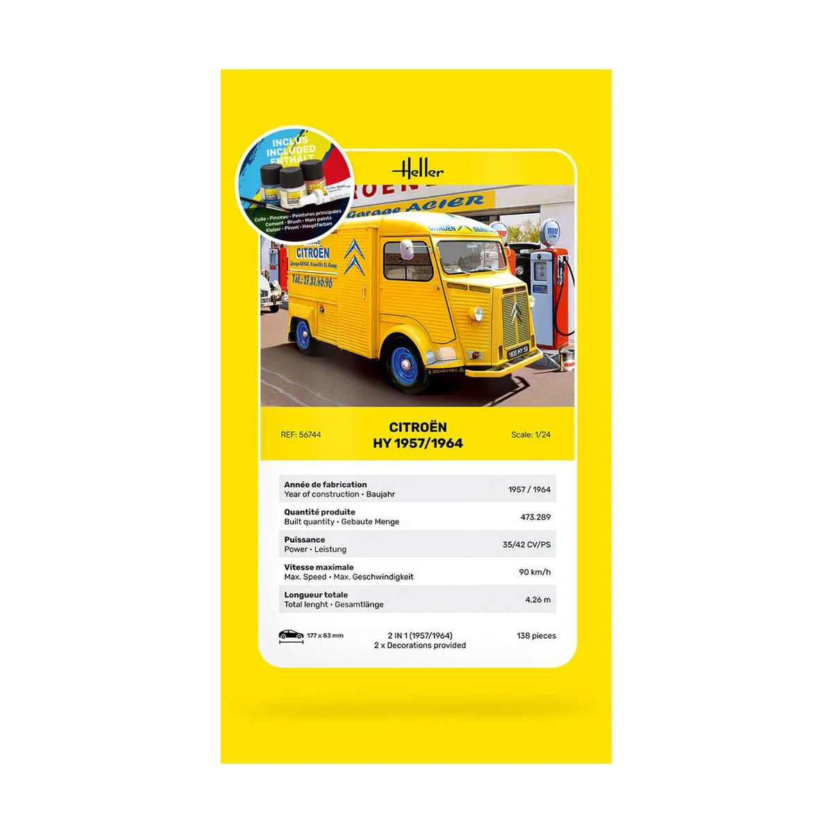 STARTER KIT CITROEN HY 1957/1964, 1/24 - Heller 56744