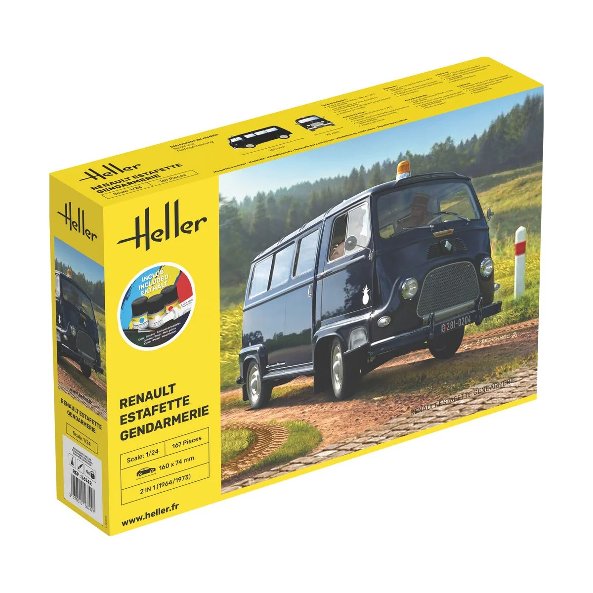 STARTER KIT Renault Estafette Gendarmerie, 1/24 - Heller 56742