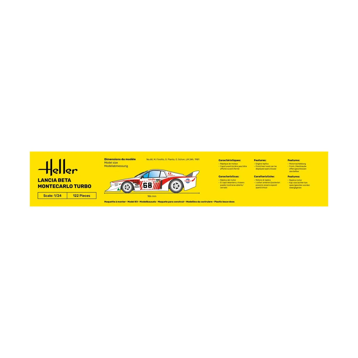 STARTER KIT Lancia Beta Montecarlo Turbo, 1/24 - Heller 56741
