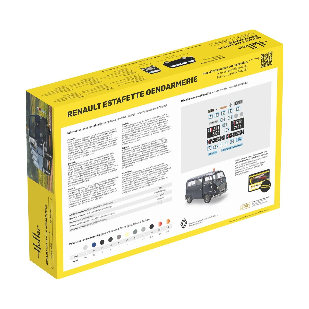 STARTER KIT Renault Estafette Gendarmerie, 1/24 - Heller 56742