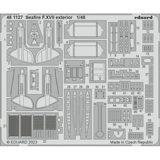 Seafire F.XVII exterior, 1/48 - Eduard Accessories 481127