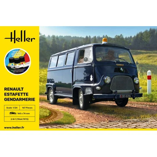 STARTER KIT Renault Estafette Gendarmerie, 1/24 - Heller 56742
