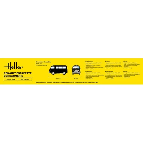 STARTER KIT Renault Estafette Gendarmerie, 1/24 - Heller 56742