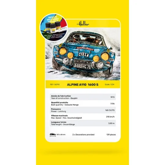 STARTER KIT Alpine A110 (1600S), 1/24 - Heller 56745