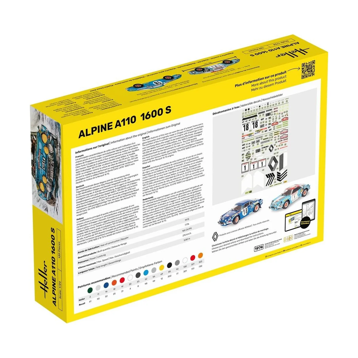 STARTER KIT Alpine A110 (1600S), 1/24 - Heller 56745