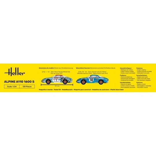 STARTER KIT Alpine A110 (1600S), 1/24 - Heller 56745
