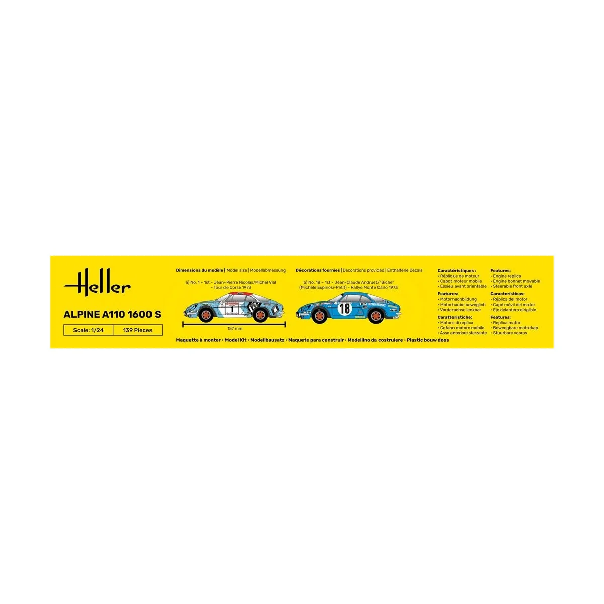 STARTER KIT Alpine A110 (1600S), 1/24 - Heller 56745