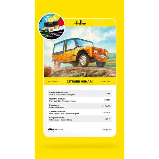 STARTER KIT Citroen Mehari, 1/24 - Heller 56760