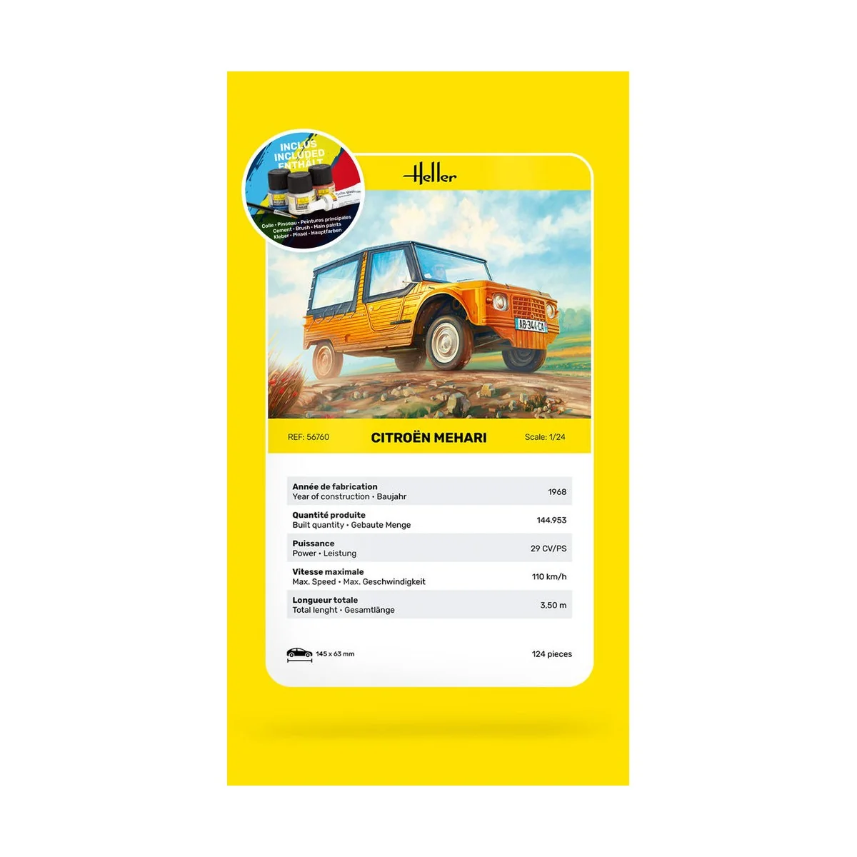 STARTER KIT Citroen Mehari, 1/24 - Heller 56760