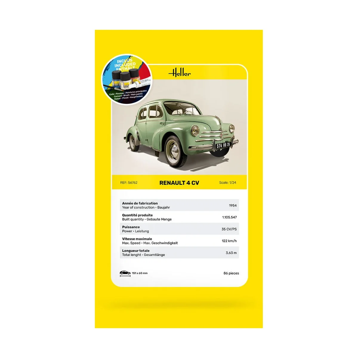 STARTER KIT Renault 4 CV, 1/24 - Heller 56762