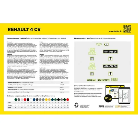 STARTER KIT Renault 4 CV, 1/24 - Heller 56762