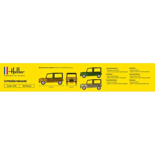 STARTER KIT Citroen Mehari, 1/24 - Heller 56760