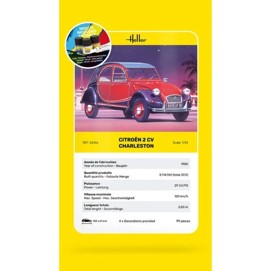 STARTER KIT Citroen 2CV Charleston, 1/24 - Heller 56766