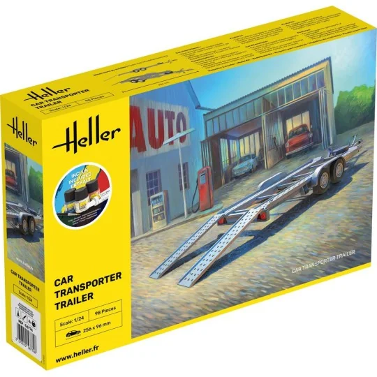 STARTER KIT Car Transporter Trailer, 1/24 - Heller 56774